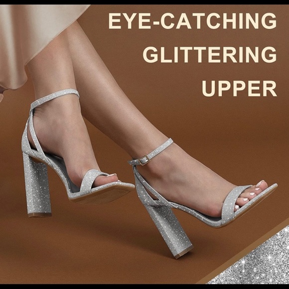 Sz 10 DREAM PAIRS High Heels Chunky Block Square Toe heels - Picture 3 of 5